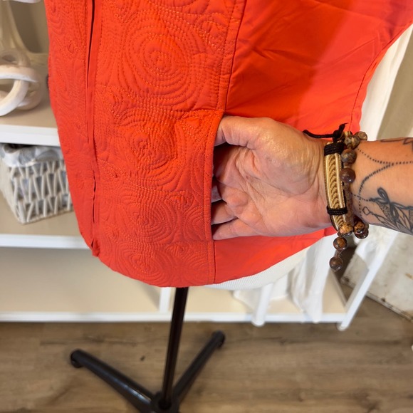 Coldwater Creek women's sz. large quilted vest beaded zip. fun whimsical #2187 - Picture 5 of 12